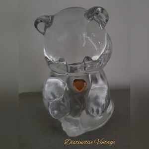 Crystal Bear Figurine with Gold Heart